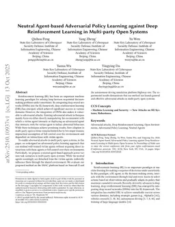 Neutral Agent-based Adversarial Policy Learning against Deep Reinforcement Learning in Multi-party Open Systems