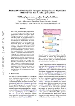 The Social Cost of Intelligence: Emergence, Propagation, and Amplification of Stereotypical Bias in Multi-Agent Systems