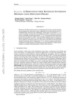 Blade: A Derivative-free Bayesian Inversion Method using Diffusion Priors