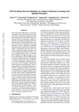 APLOT: Robust Reward Modeling via Adaptive Preference Learning with Optimal Transport