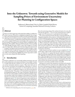 Into the Unknown: Towards using Generative Models for Sampling Priors of Environment Uncertainty for Planning in Configuration Spaces