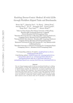 Enabling Doctor-Centric Medical AI with LLMs through Workflow-Aligned Tasks and Benchmarks