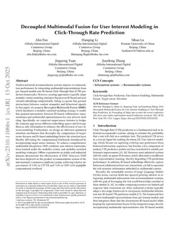 Decoupled Multimodal Fusion for User Interest Modeling in Click-Through Rate Prediction
