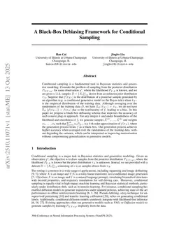 A Black-Box Debiasing Framework for Conditional Sampling