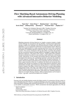 Flow Matching-Based Autonomous Driving Planning with Advanced Interactive Behavior Modeling