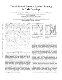 Text-Enhanced Panoptic Symbol Spotting in CAD Drawings