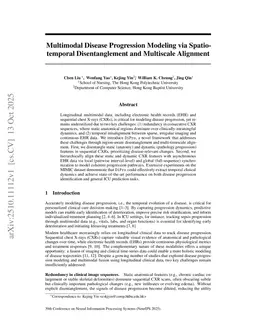 Multimodal Disease Progression Modeling via Spatiotemporal Disentanglement and Multiscale Alignment