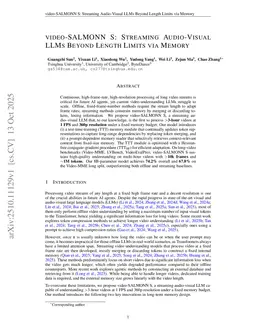 video-SALMONN S: Streaming Audio-Visual LLMs Beyond Length Limits via Memory