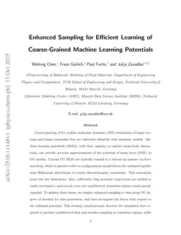 Enhanced Sampling for Efficient Learning of Coarse-Grained Machine Learning Potentials