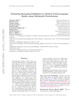 Evaluating Reasoning Faithfulness in Medical Vision-Language Models using Multimodal Perturbations