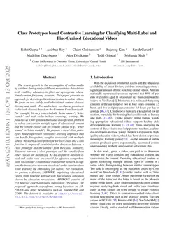 Class Prototypes based Contrastive Learning for Classifying Multi-Label and Fine-Grained Educational Videos