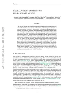 Neural Weight Compression for Language Models