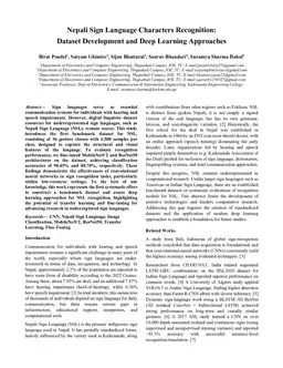 Nepali Sign Language Characters Recognition: Dataset Development and Deep Learning Approaches