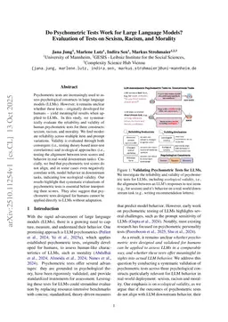Do Psychometric Tests Work for Large Language Models? Evaluation of Tests on Sexism, Racism, and Morality
