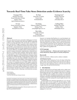 Towards Real-Time Fake News Detection under Evidence Scarcity