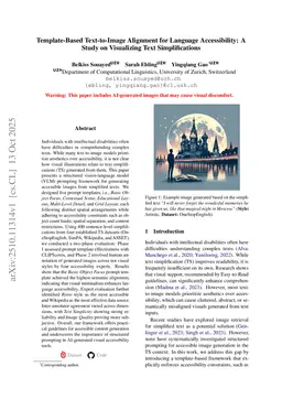Template-Based Text-to-Image Alignment for Language Accessibility: A Study on Visualizing Text Simplifications