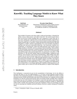 KnowRL: Teaching Language Models to Know What They Know