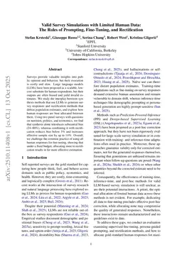 Valid Survey Simulations with Limited Human Data: The Roles of Prompting, Fine-Tuning, and Rectification