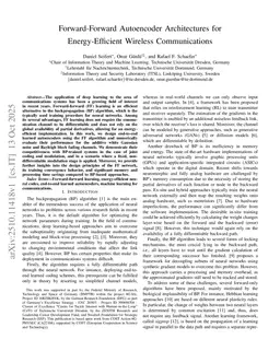 Forward-Forward Autoencoder Architectures for Energy-Efficient Wireless Communications