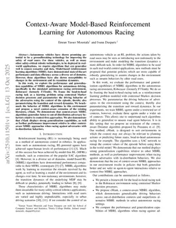 Context-Aware Model-Based Reinforcement Learning for Autonomous Racing