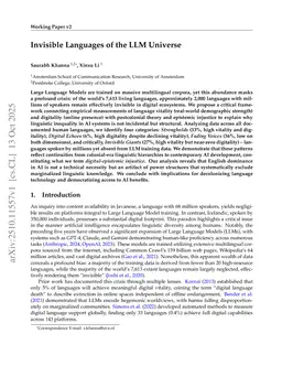 Invisible Languages of the LLM Universe