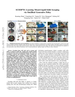 SCOOP'D: Learning Mixed-Liquid-Solid Scooping via Sim2Real Generative Policy