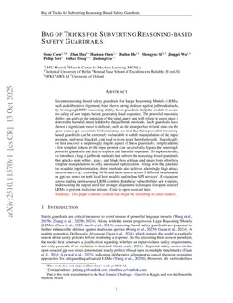 Bag of Tricks for Subverting Reasoning-based Safety Guardrails