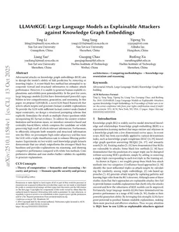 LLMAtKGE: Large Language Models as Explainable Attackers against Knowledge Graph Embeddings