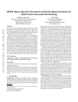 QDER: Query-Specific Document and Entity Representations for Multi-Vector Document Re-Ranking