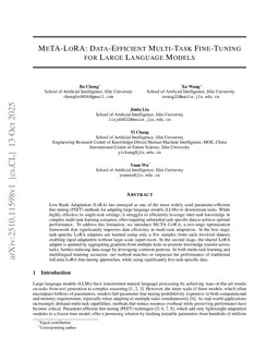 MeTA-LoRA: Data-Efficient Multi-Task Fine-Tuning for Large Language Models