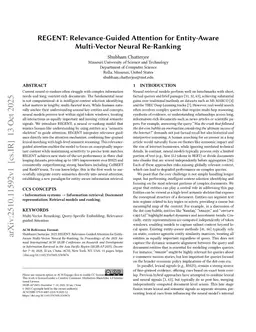REGENT: Relevance-Guided Attention for Entity-Aware Multi-Vector Neural Re-Ranking