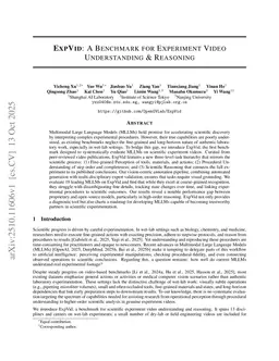 ExpVid: A Benchmark for Experiment Video Understanding & Reasoning