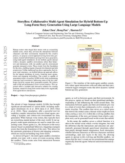 StoryBox: Collaborative Multi-Agent Simulation for Hybrid Bottom-Up Long-Form Story Generation Using Large Language Models
