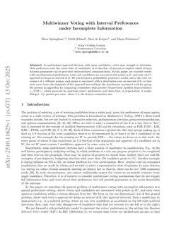 Multiwinner Voting with Interval Preferences under Incomplete Information