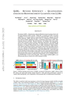 QeRL: Beyond Efficiency -- Quantization-enhanced Reinforcement Learning for LLMs