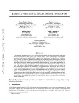Bayesian Topological Convolutional Neural Nets
