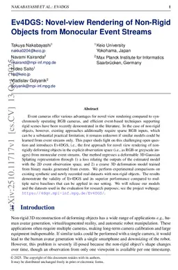 Ev4DGS: Novel-view Rendering of Non-Rigid Objects from Monocular Event Streams