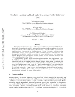 Celebrity Profiling on Short Urdu Text using Twitter Followers' Feed