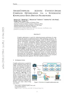 AwareCompiler: Agentic Context-Aware Compiler Optimization via a Synergistic Knowledge-Data Driven Framework