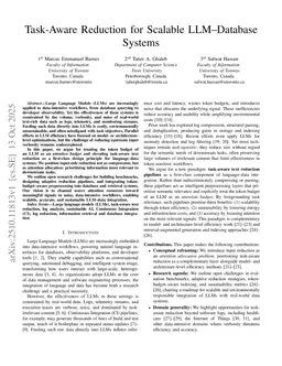 Task-Aware Reduction for Scalable LLM-Database Systems