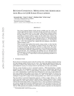 Beyond Consensus: Mitigating the Agreeableness Bias in LLM Judge Evaluations