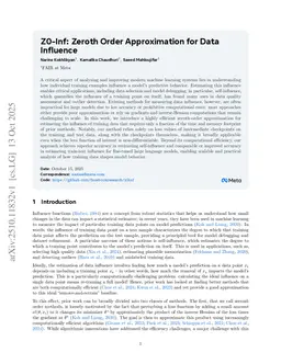 Z0-Inf: Zeroth Order Approximation for Data Influence