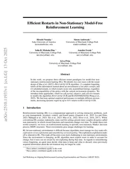 Efficient Restarts in Non-Stationary Model-Free Reinforcement Learning