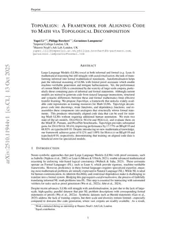 TopoAlign: A Framework for Aligning Code to Math via Topological Decomposition