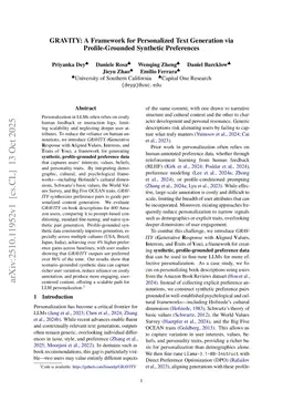 GRAVITY: A Framework for Personalized Text Generation via Profile-Grounded Synthetic Preferences