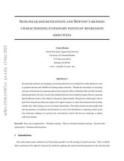 Nonlinear discretizations and Newton's method: characterizing stationary points of regression objectives