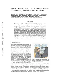 UALM: Unified Audio Language Model for Understanding, Generation and Reasoning