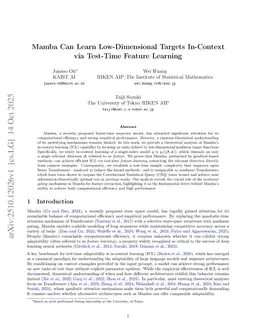 Mamba Can Learn Low-Dimensional Targets In-Context via Test-Time Feature Learning