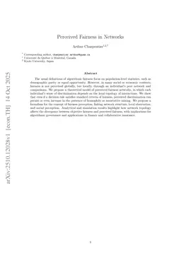 Perceived Fairness in Networks