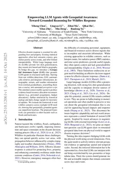 Empowering LLM Agents with Geospatial Awareness: Toward Grounded Reasoning for Wildfire Response